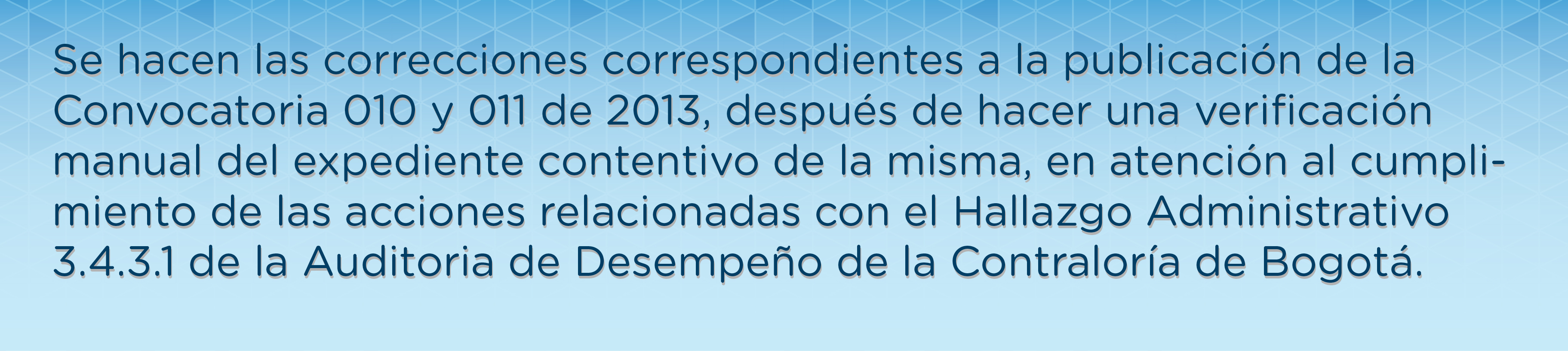 Corrección convocatoria 11 de 2013