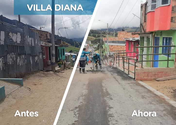 Así avanzan obras de Mejoramiento de Barrios en Villa Diana