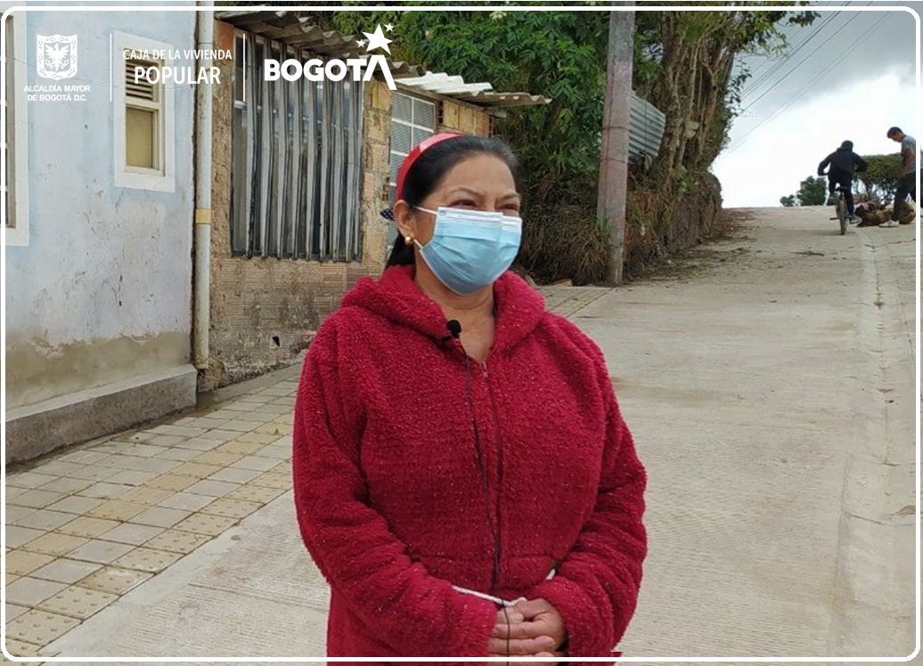 Isabel Parra Beneficiaria de obras de mejoramiento de barrios en San Pedro Usme.