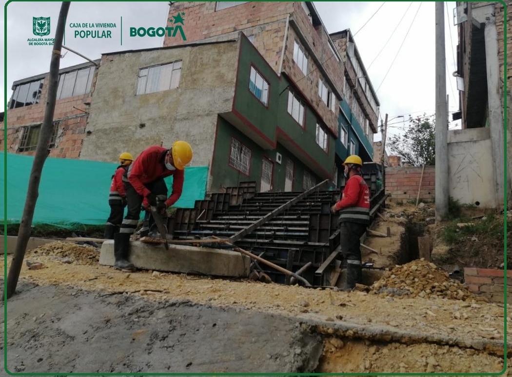 El Distrito viene ejecutando obras de mejoramiento de barrios acompañadas de acciones sociales con la comunidad. Foto; Caja de Vivienda Popular